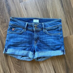 Hudson Jeans Dark Blue Cuffed Denim Shorts